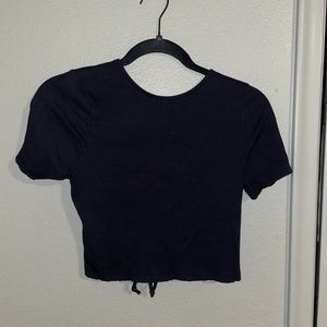 Black cropped top with opened back / S/M
